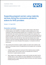Supporting pregnant women using maternity services during the coronavirus pandemic: actions for NHS providers: Version 2, 15 April 2021